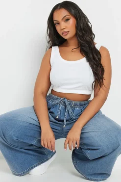 Super Wide Leg Tie Waist Jeans