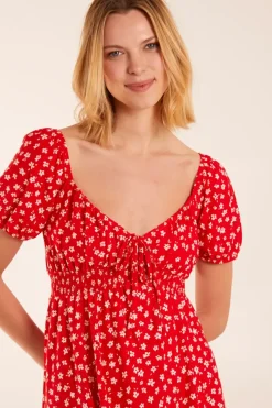 Sweetheart Neck Floral Mini Dress