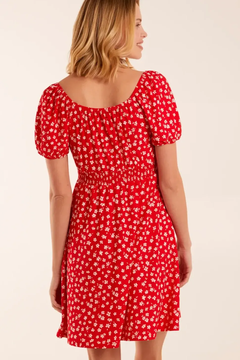 Sweetheart Neck Floral Mini Dress