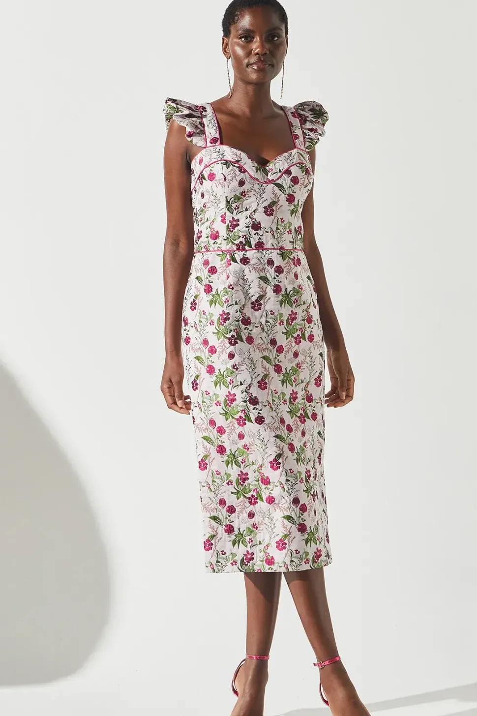 Sweetheart Neck Jacquard Dress