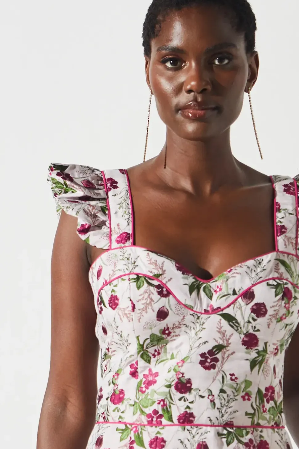 Sweetheart Neck Jacquard Dress