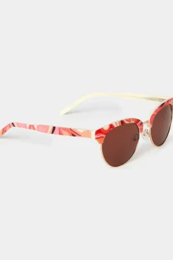 Swirl Cat Eye Flare Wayfarer Sunglasses and Case