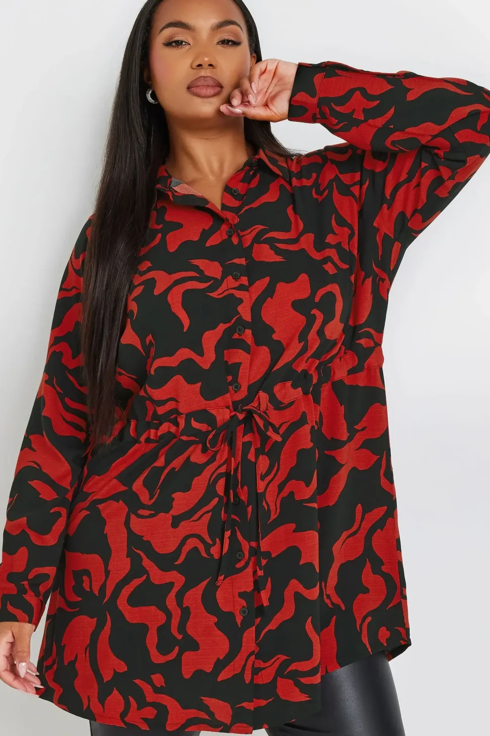 Swirl Print Tunic Shirt