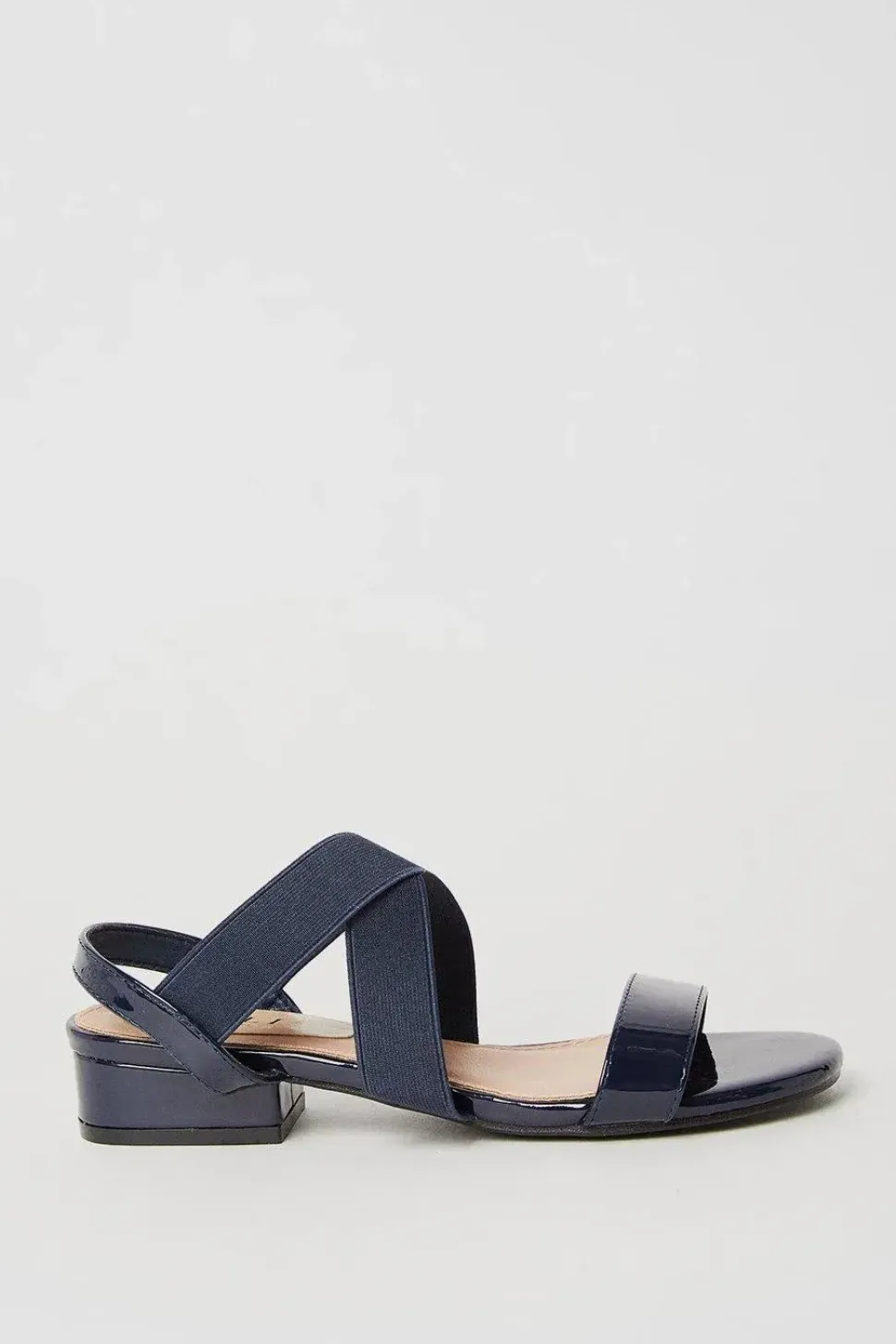Sydney Elastic Cross Strap Low Heel Sandals
