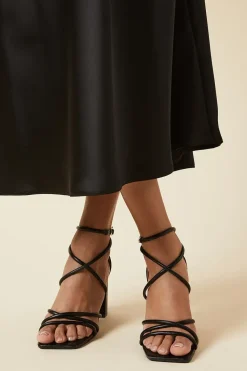 Sylvie Cross Strap High Block Heeled Sandals