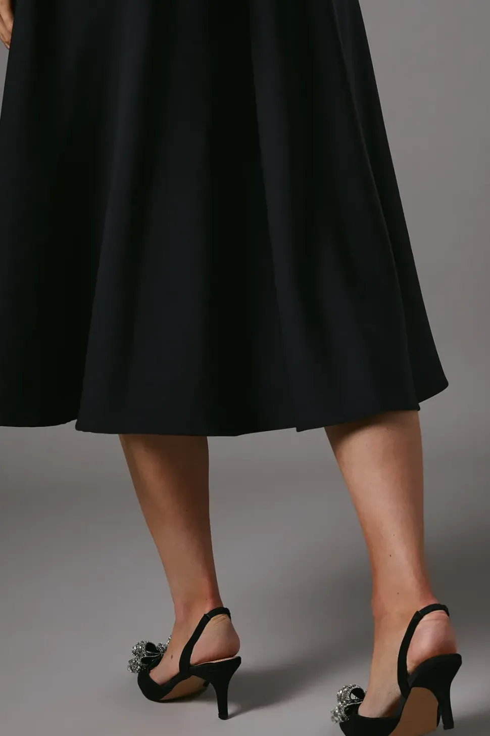 Sylvie Jewelled Bow Satin Slingback Court Shoes