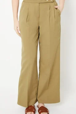 Tab Detail Pleated Trouser
