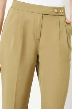 Tab Detail Pleated Trouser