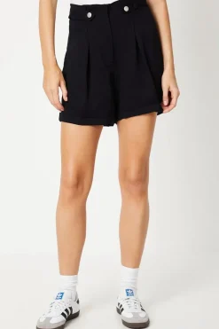 Tab Detail Pleated Turn Back Short