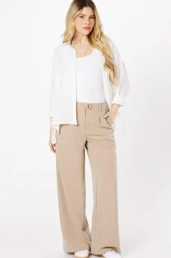 Tab Detail Wide Leg Trouser