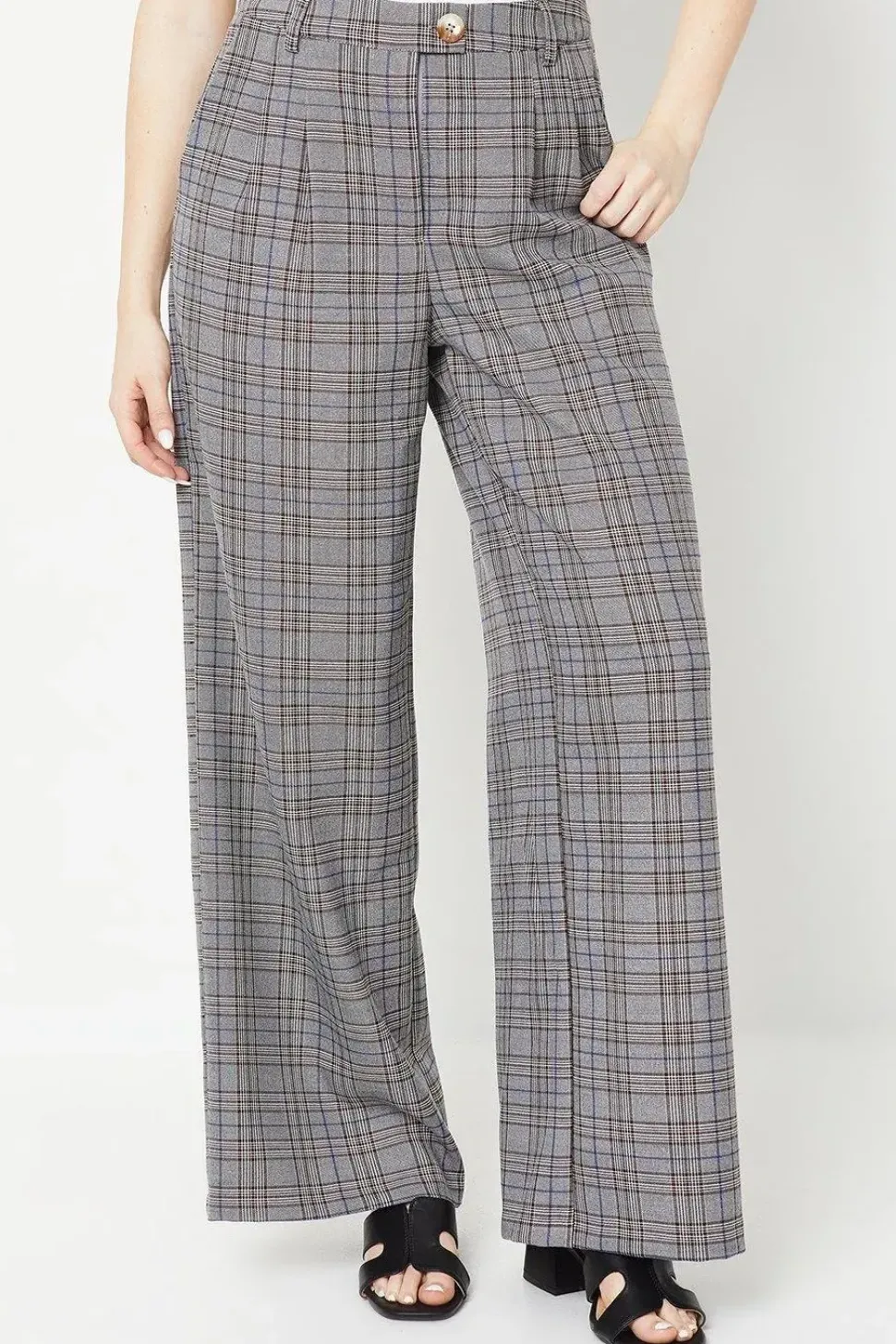 Tab Detail Wide Leg Trouser