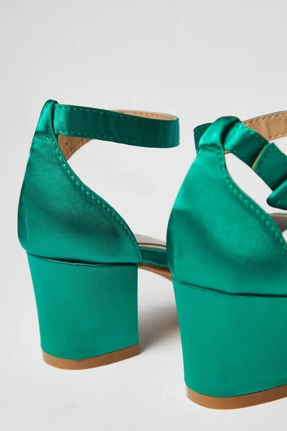 Tabitha Satin Low Block Heeled Sandals