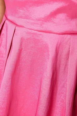 Taffeta Bow Back Puff Sleeve Mini Dress