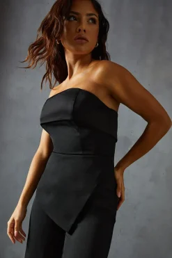 Tailored Bandeau Panel Detail Straight Leg Jumpsuit