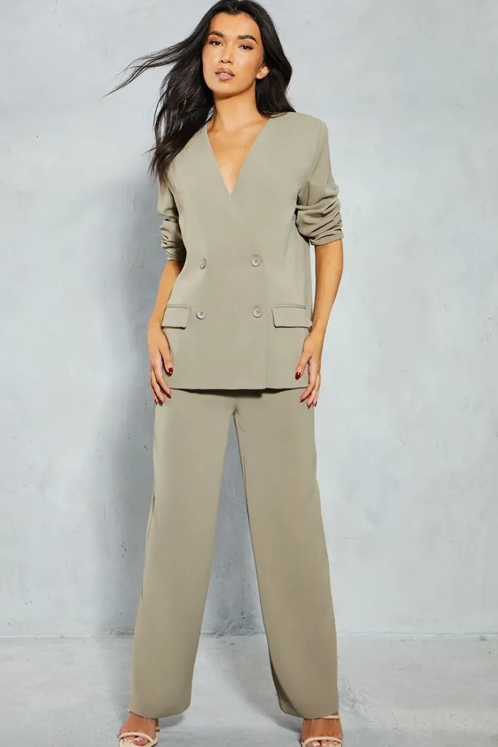 Tailored Double Breasted Boxy Blazer