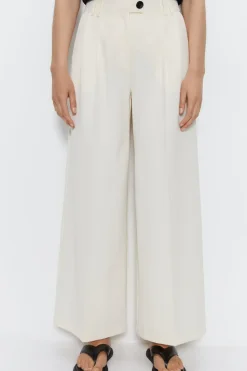 Tailored Double Pleat Wide Leg Trouser