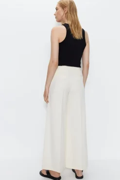 Tailored Double Pleat Wide Leg Trouser