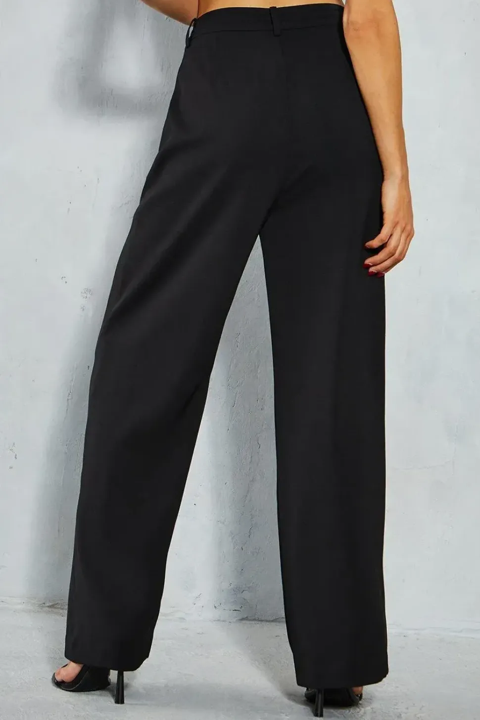 Tailored Drawstring Waist Straight Leg Trousers
