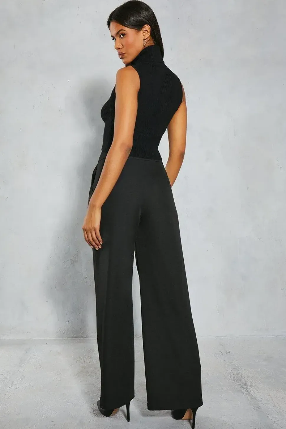 Tailored Drop Waist Wide Leg Trousers