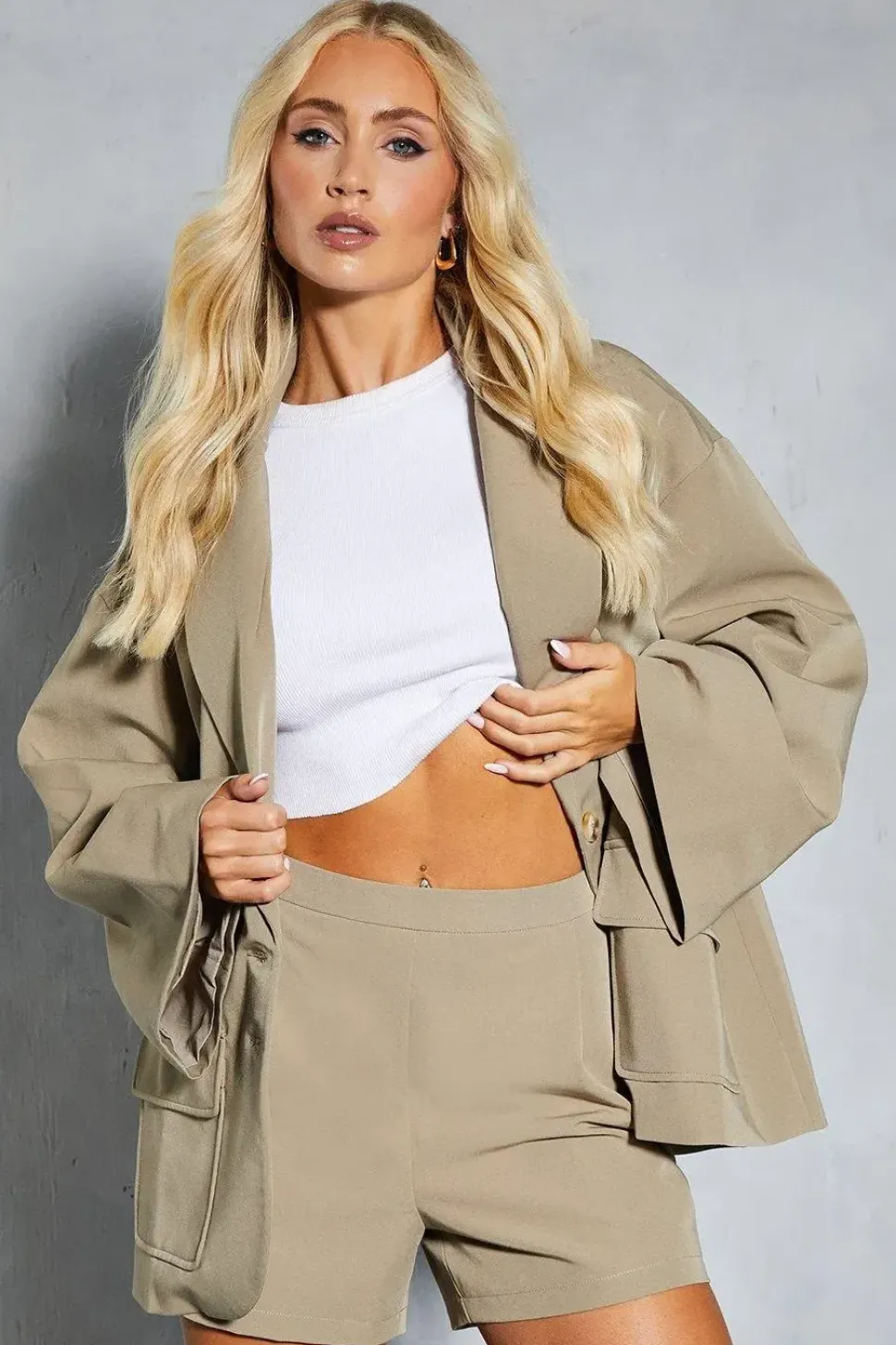 Tailored Kimono Sleeve Oversized Blazer