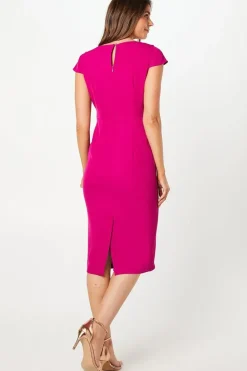 Tailored Ruffle Detail Wrap Pencil Dress