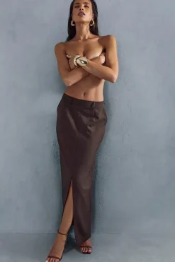 Tailored Split Front Maxi Skirt