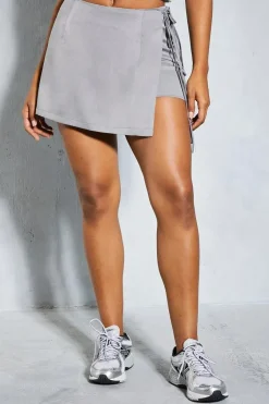 Tailored Tie Side Wrap Skort