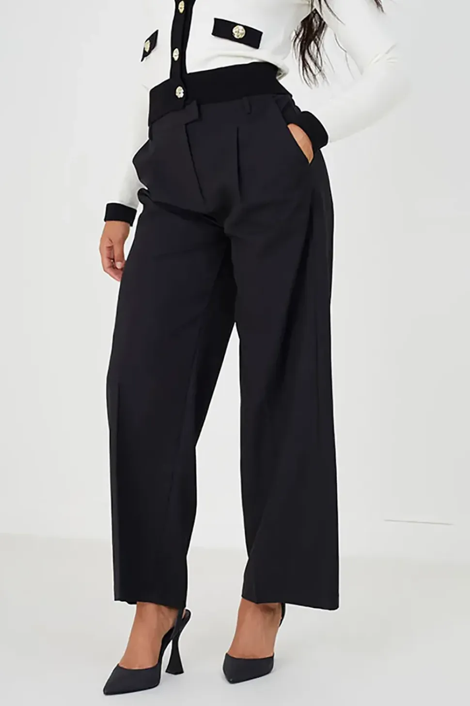 Tailored Wide Leg Trousers