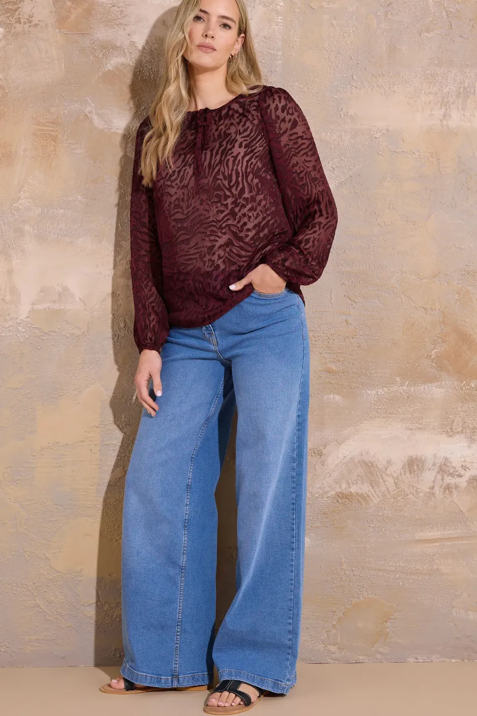 Tall Animal Burnout Blouse