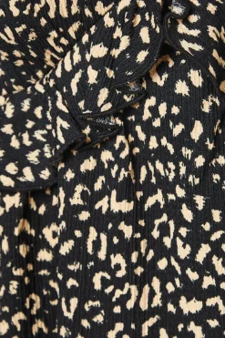 Tall Animal Print Ruffle Front Midi Dress