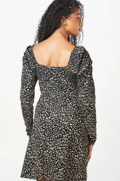 Tall Animal Print Square Neck Mini Dress