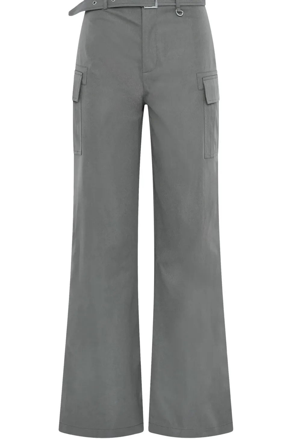 Tall Belted Wide Leg Cargo Trousers
