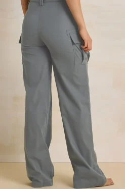 Tall Belted Wide Leg Cargo Trousers