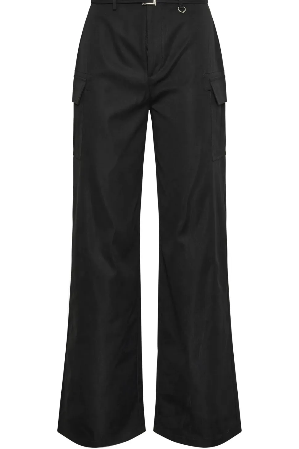 Tall Belted Wide Leg Cargo Trousers