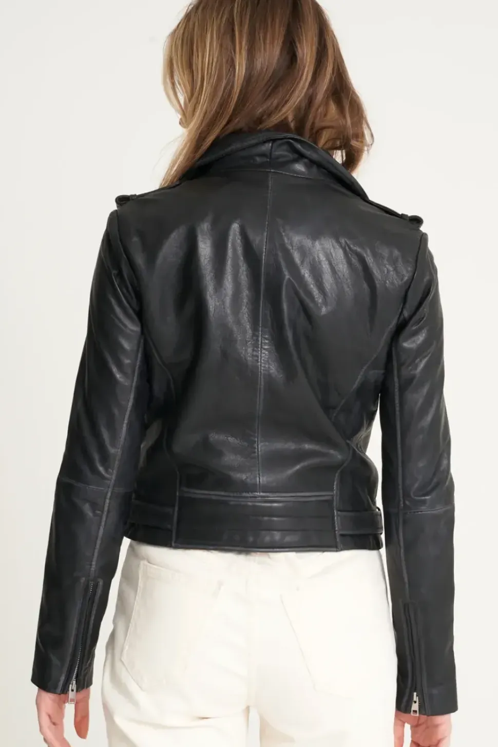 Tall Beppe Washed Leather Biker Jacket