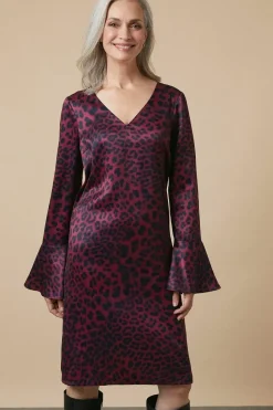 Tall Berry Leopard  Shift Dress
