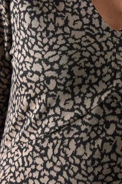 Tall Black Animal Jacquard Ponte Midi Dress 1