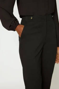 Tall Black Ponte Tapered Trouser