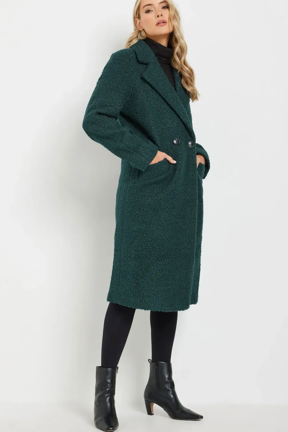 Tall Boucle Wrap Midi Coat