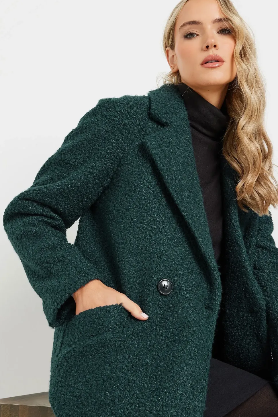 Tall Boucle Wrap Midi Coat