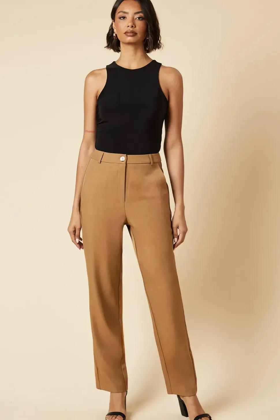 Tall Button Front Ankle Grazer Trouser