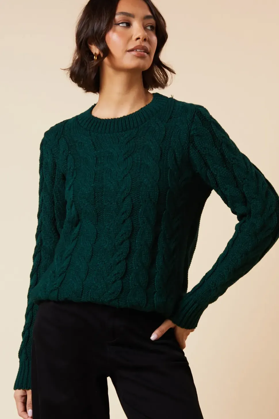 Tall Cable Knit Crew Neck Jumper