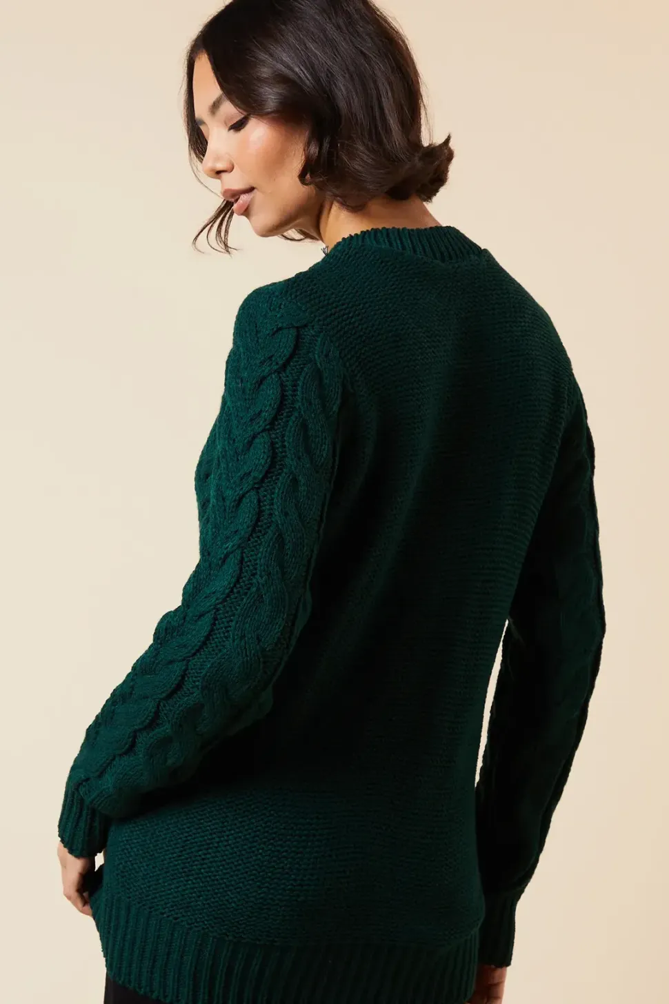 Tall Cable Knit Crew Neck Jumper