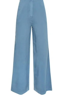 Tall Chambray Wide Leg Trousers