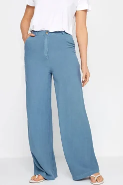 Tall Chambray Wide Leg Trousers