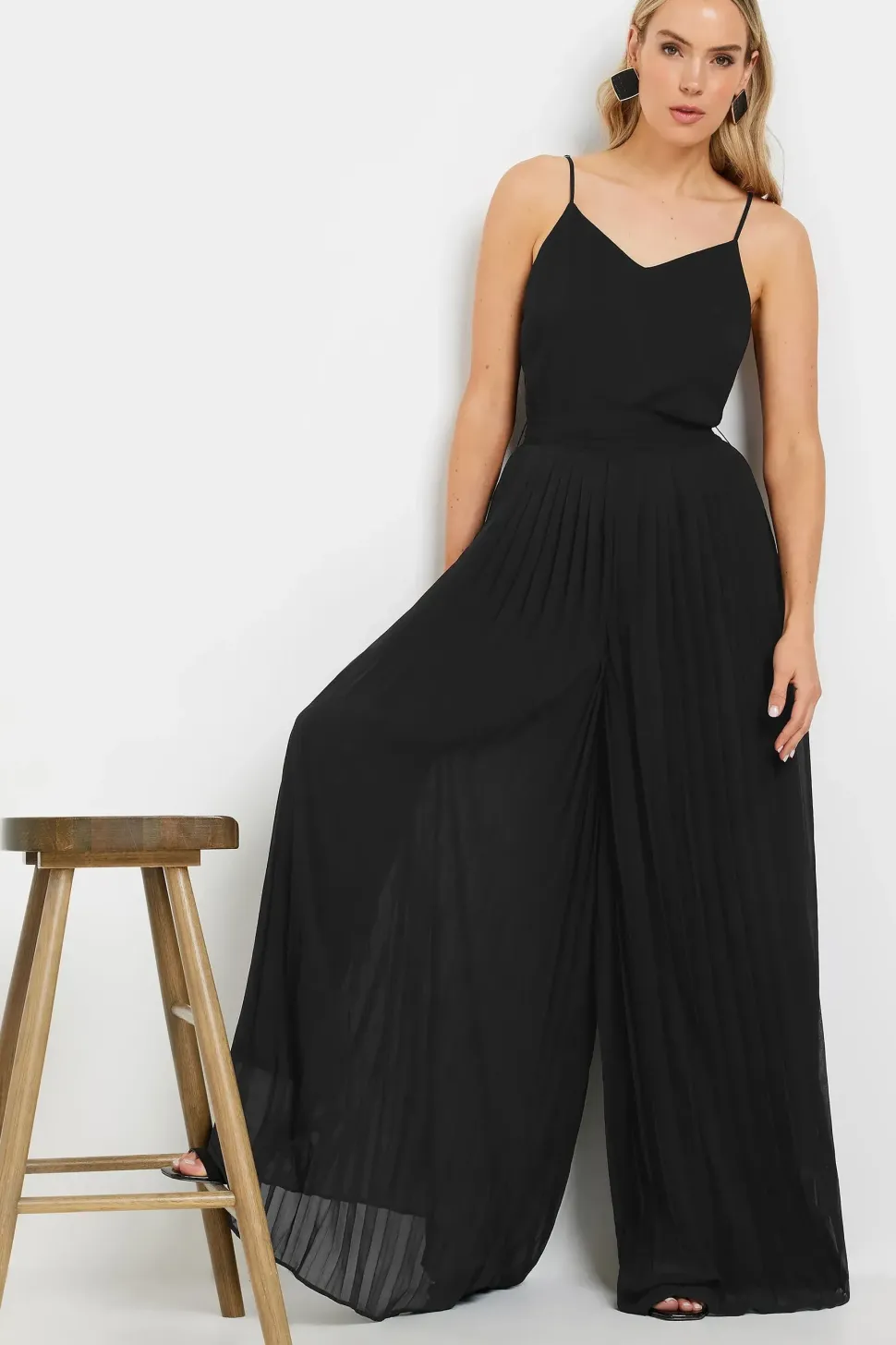 Tall Chiffon Wide Leg Jumpsuit