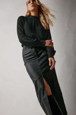 Tall Coated Midi Skirt