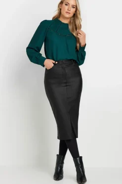 Tall Coated Midi Skirt