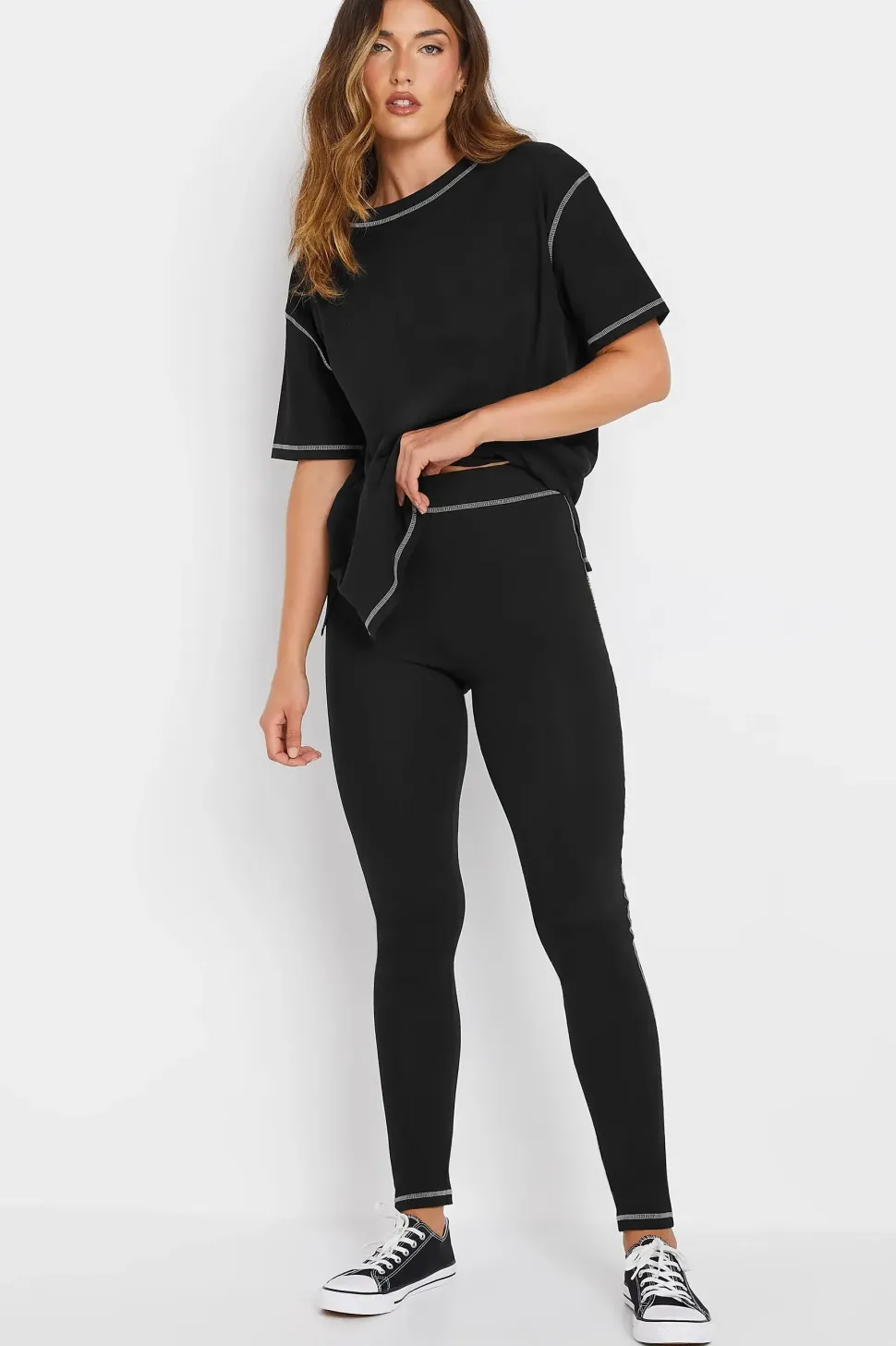 Tall Contrast Stitch Leggings & T-Shirt Set
