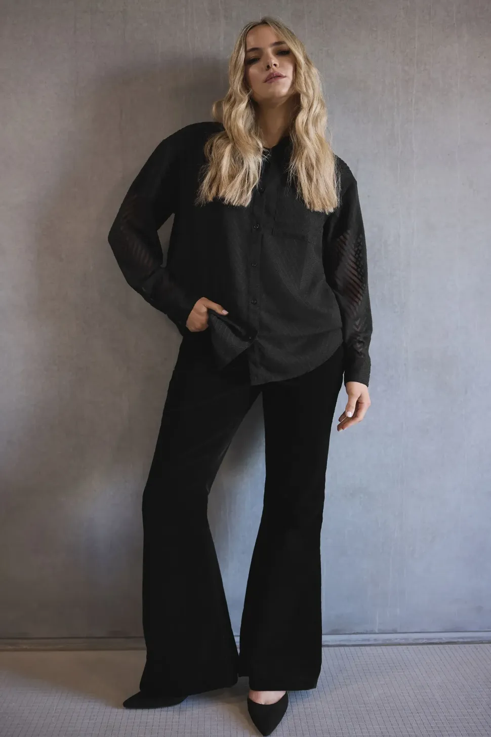 Tall Cord Detail Flare Trousers